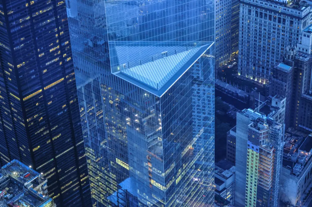 Modern city skyline with high-rise buildings representing enterprise data infrastructure